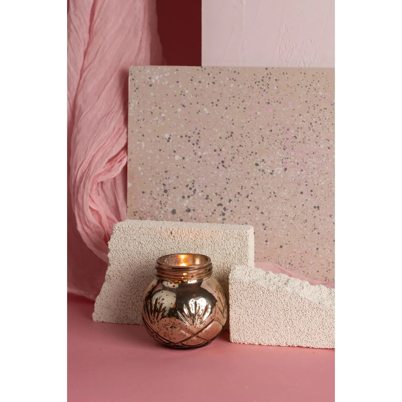 Sweet Grace Mercury Glass Ball Candle #008 - Image 3